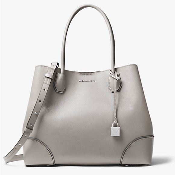 Michael Kors Mercer Gallery Studio Large Center Zip Tote Leather in Pearl Grey - Picture 4 of 15